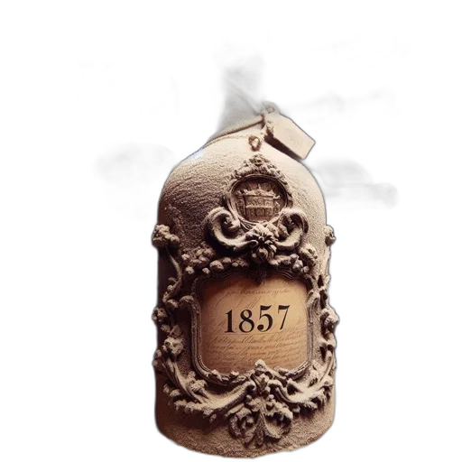 bottle, jewelry, crown, dress, 3d render, photorealistic, array, dusty transparent PNG cut-out