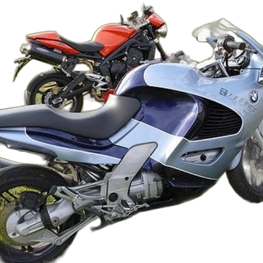 3d render, photorealistic, concept art, blue, bmw, motorcycle, parked, grass transparent PNG cut-out