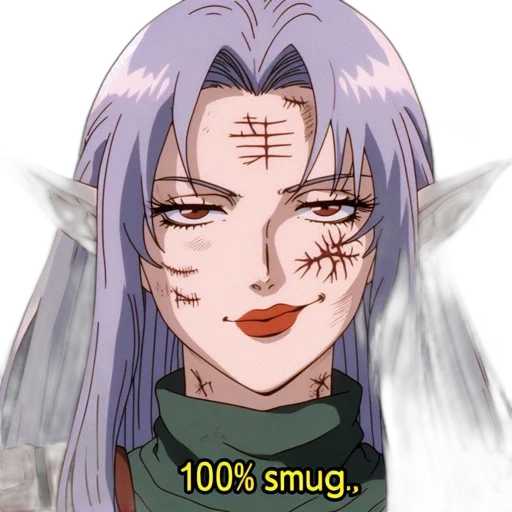 face, anime, vaporwave, concept art, cartoon, elven, woman, green transparent PNG cut-out