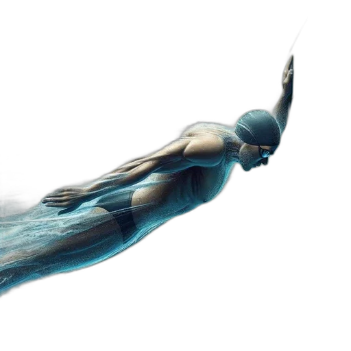 sword, weapon, concept art, 3d render, comic book art, photorealistic, athlete, swims transparent PNG cut-out