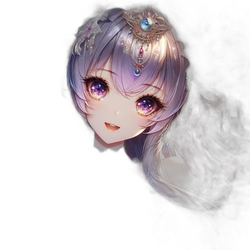 crown, face, dragon, staff, anime, fantasy art, watercolor, pixel art transparent PNG cut-out