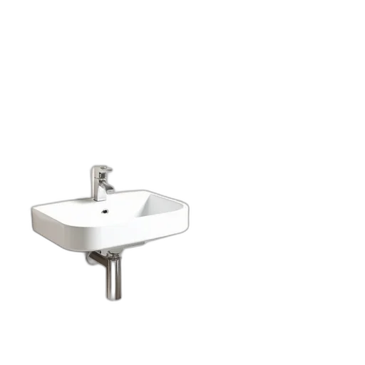 furniture, 3d render, modern, bathroom, white, sink, bathtub, large transparent PNG cut-out