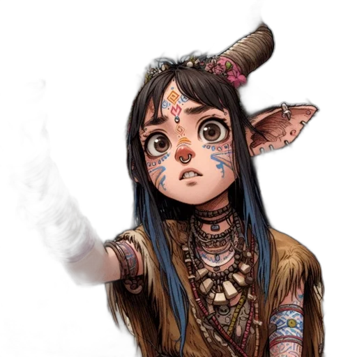 staff, mask, face, dragon, fantasy art, concept art, watercolor, comic book art transparent PNG cut-out