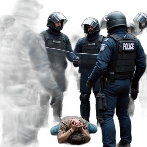 mask, jacket, face, concept art, group, police, officers, riot transparent PNG cut-out