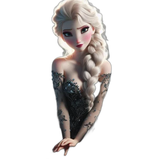 dress, fantasy art, concept art, 3d render, cartoon, snow, enchanting, animation transparent PNG cut-out