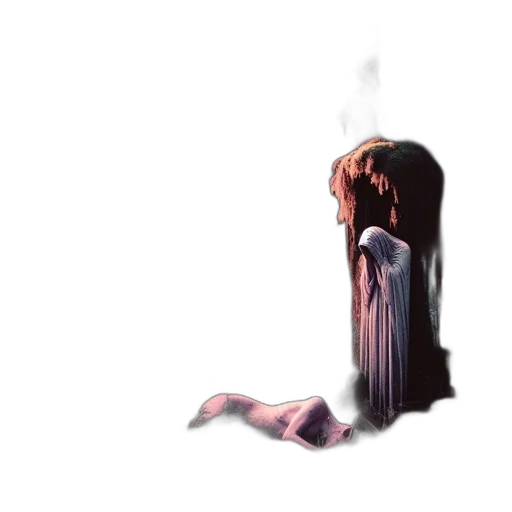dress, creature, bottle, mask, concept art, pixel art, vaporwave, watercolor transparent PNG cut-out