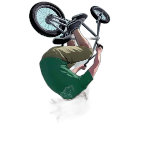 furniture, photorealistic, concept art, 3d render, individual, performs, gravity-defying, bike transparent PNG cut-out