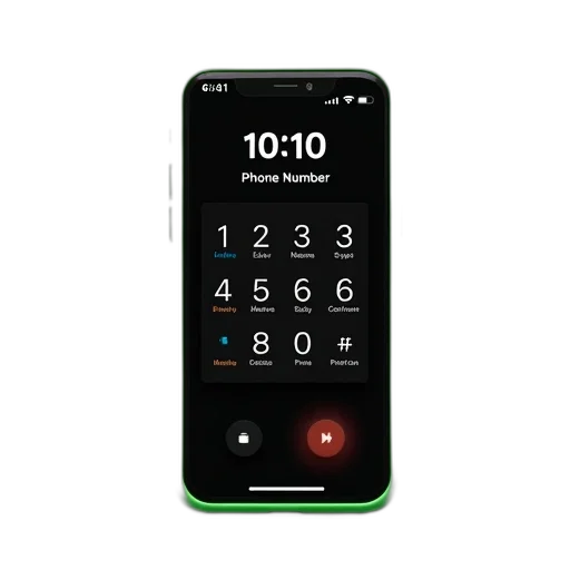 green, cell, phone, black, screen, displaying, time, shown transparent PNG cut-out