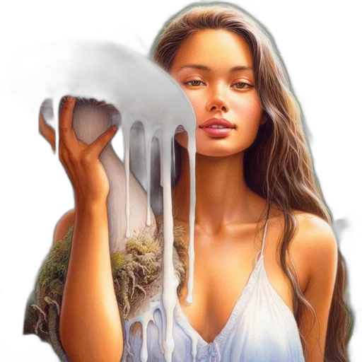dress, mask, hair, face, fantasy art, concept art, photorealistic, oil painting transparent PNG cut-out