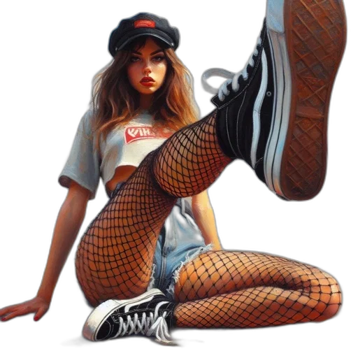 shoes, hat, dress, photorealistic, pixel art, comic book art, fantasy art, neon lights transparent PNG cut-out