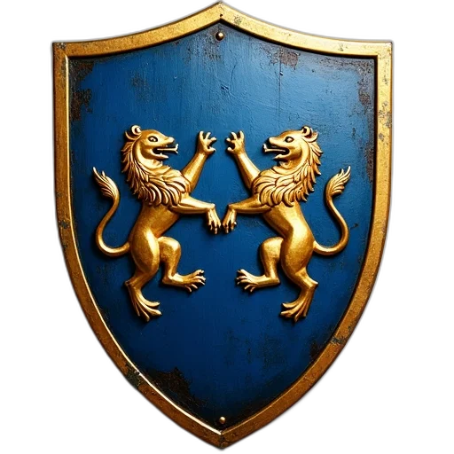 crown, dragon, sword, staff, 3d render, blue, gold, shield transparent PNG cut-out