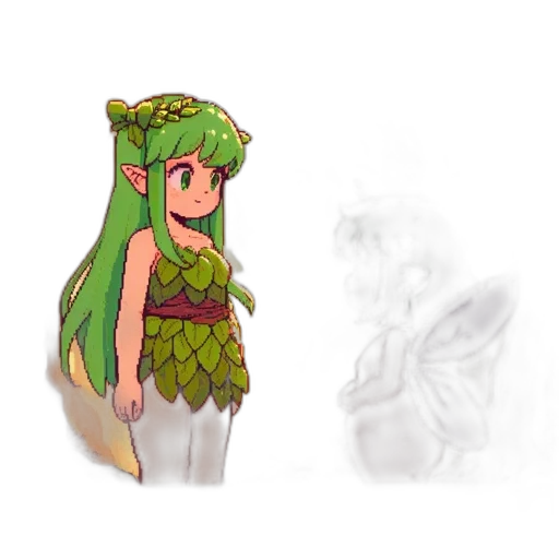 dragon, dress, creature, staff, pixel art, concept art, fantasy art, 3d render transparent PNG cut-out