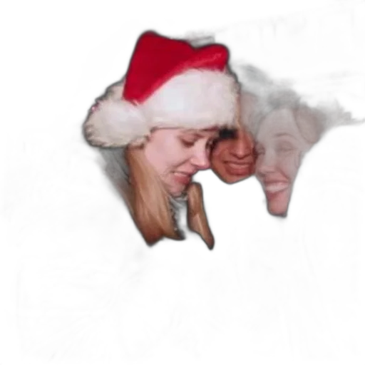 hat, face, photorealistic, snow, three, friends, share, festive transparent PNG cut-out