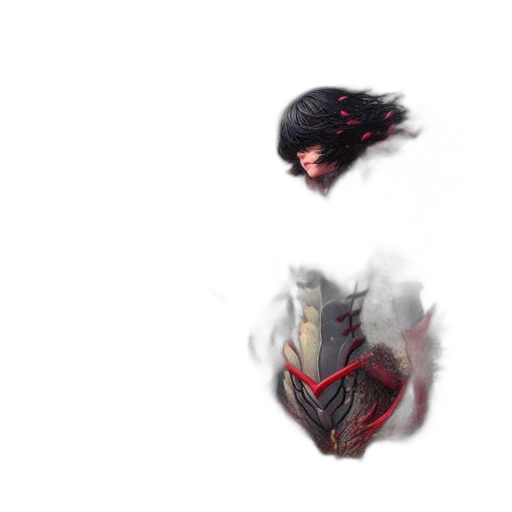mask, dragon, face, hair, concept art, pixel art, fantasy art, anime transparent PNG cut-out
