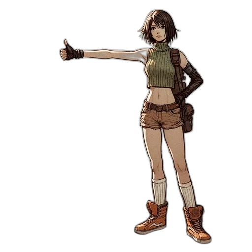 staff, weapon, jacket, concept art, pixel art, comic book art, cartoon, earth tones transparent PNG cut-out