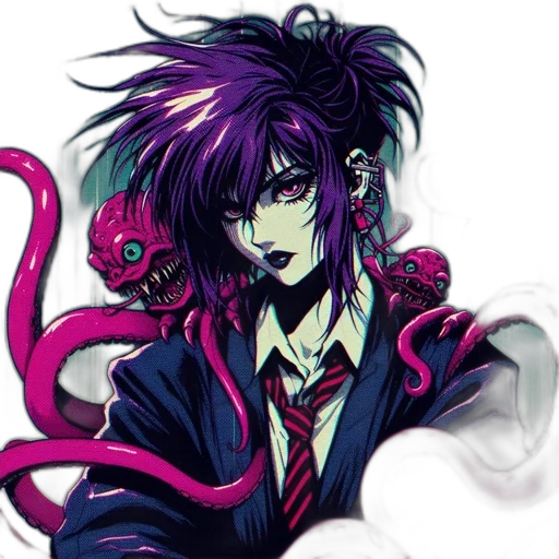 dragon, staff, fantasy art, anime, concept art, cyberpunk, dark, red transparent PNG cut-out
