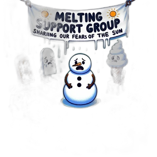 ice, cream, character, collective, gathers, melting, support, group transparent PNG cut-out