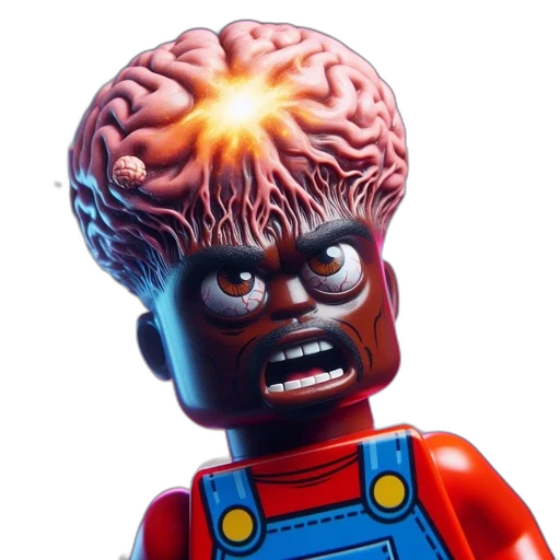 robot, face, creature, crown, 3d render, concept art, outer space, oversized-headed transparent PNG cut-out