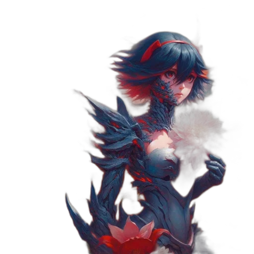 mask, dragon, dress, creature, concept art, fantasy art, pixel art, anime transparent PNG cut-out
