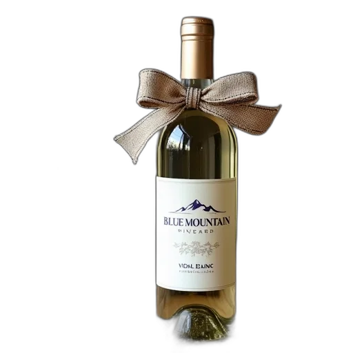 bottle, wine, brown, burlap, bow, black, white, checkered transparent PNG cut-out