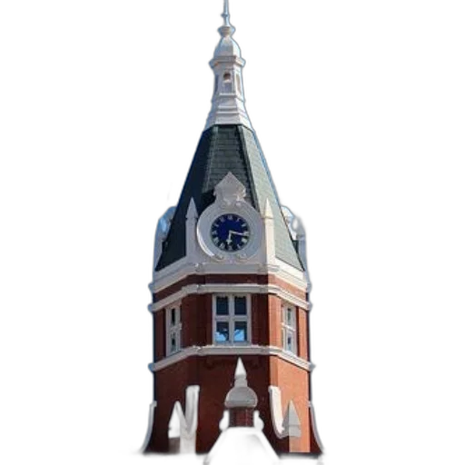 building, crown, hat, staff, 3d render, photorealistic, clock, tower transparent PNG cut-out