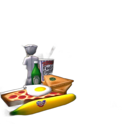food, weapon, furniture, bottle, 3d render, concept art, vaporwave, photorealistic transparent PNG cut-out