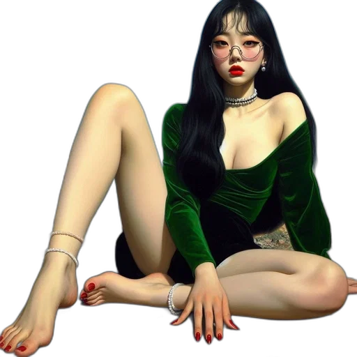 jewelry, dress, oil painting, photorealistic, fantasy art, pixel art, neon lights, green transparent PNG cut-out