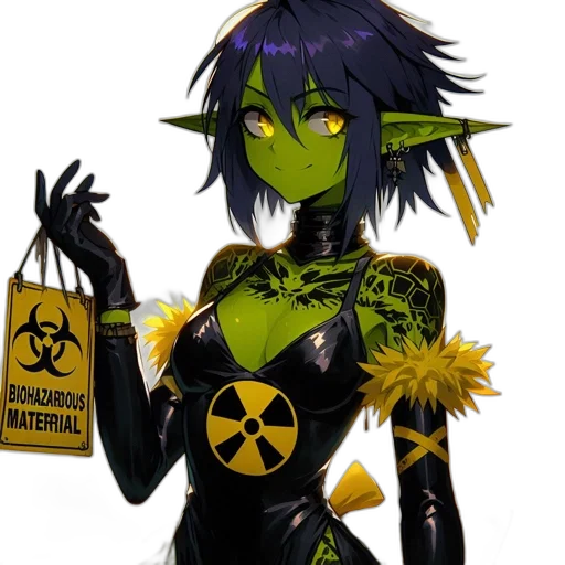 concept art, cyberpunk, fantasy art, comic book art, green, animated, character, skin transparent PNG cut-out