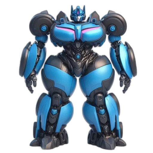 robot, concept art, 3d render, vaporwave, blue, highly, detailed, futuristic-looking transparent PNG cut-out