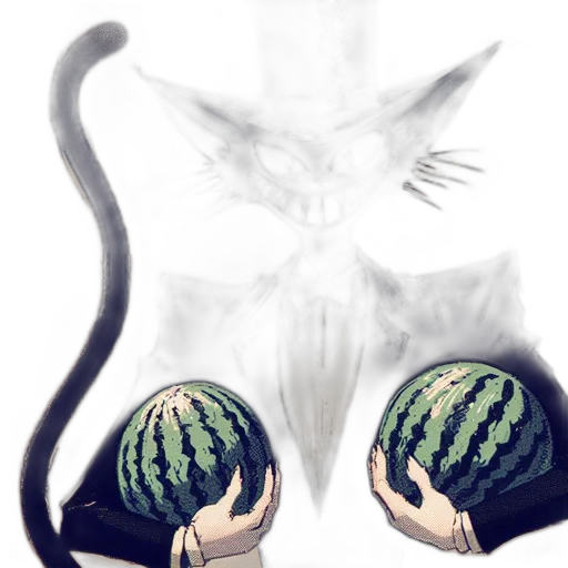 hat, food, creature, crown, concept art, pixel art, anime, watercolor transparent PNG cut-out