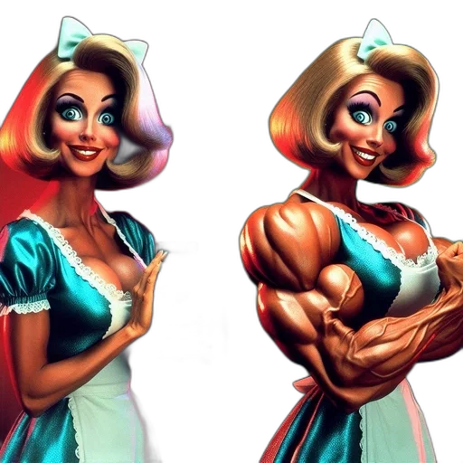 concept art, comic book art, 3d render, cartoon, two, contrasting, animated, characters transparent PNG cut-out