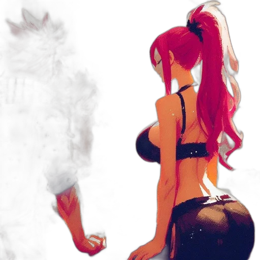 concept art, fantasy art, comic book art, anime, fire, neon lights, red, dark transparent PNG cut-out