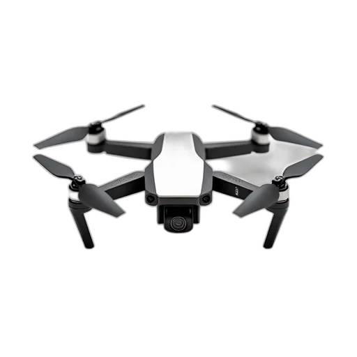 robot, black, white, drone, four, propellers, shown, front transparent PNG cut-out
