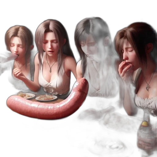 food, concept art, photorealistic, oil painting, fantasy art, fog, four, animated transparent PNG cut-out