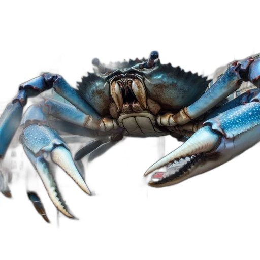 animal, creature, food, crown, photorealistic, 3d render, concept art, blue transparent PNG cut-out