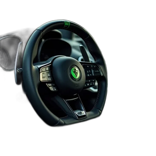 car, 3d render, photorealistic, interior, close-up, view, steering, wheel transparent PNG cut-out