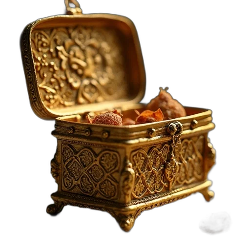 jewelry, furniture, food, crown, 3d render, photorealistic, concept art, golden transparent PNG cut-out