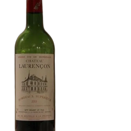 bottle, chateau, laurençon, bordeaux, superieur, wine, next, partially transparent PNG cut-out