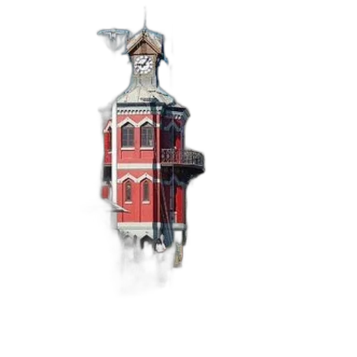 building, umbrella, 3d render, concept art, pixel art, photorealistic, fog, vibrant transparent PNG cut-out
