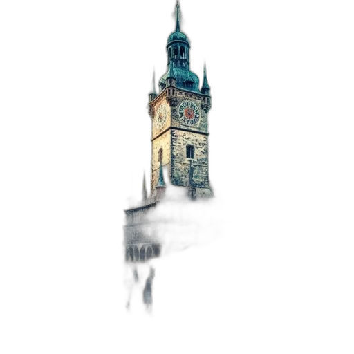 building, umbrella, dress, staff, concept art, watercolor, photorealistic, pixel art transparent PNG cut-out