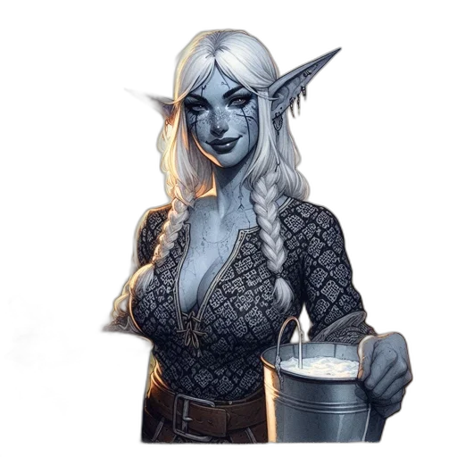 dragon, staff, fantasy art, concept art, pixel art, comic book art, blue, elf-like transparent PNG cut-out