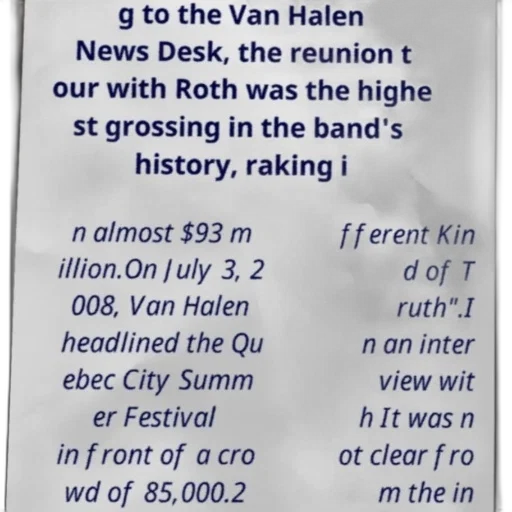 van, halen, reunion, tour, roth, grossed, almost, million transparent PNG cut-out