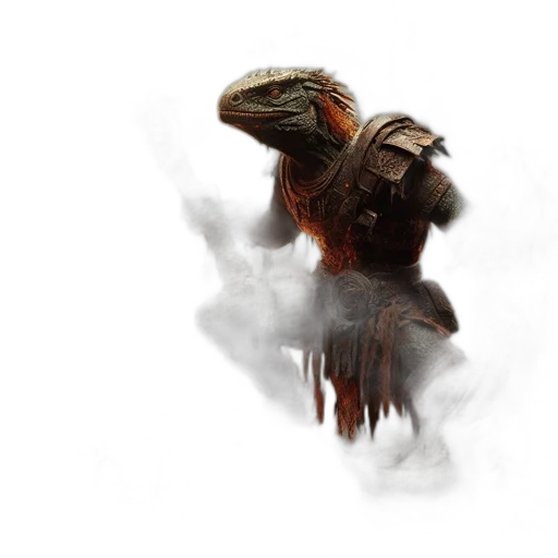 dragon, creature, animal, concept art, fantasy art, photorealistic, 3d render, fog transparent PNG cut-out
