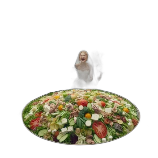 food, 3d render, concept art, photorealistic, outer space, group, people, formal transparent PNG cut-out
