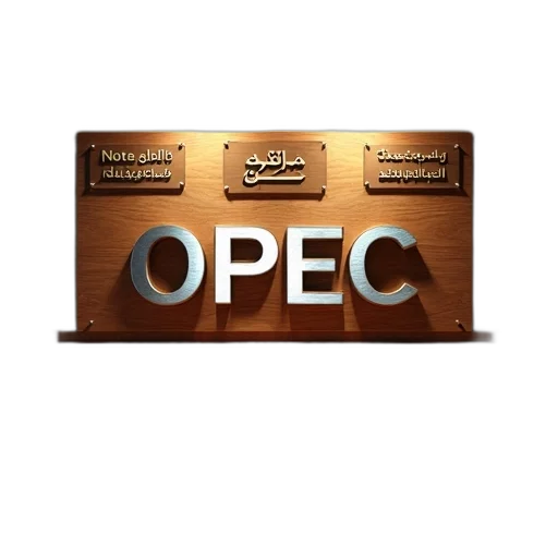 close-up, view, wooden, surface, large, metallic, opec, sign transparent PNG cut-out
