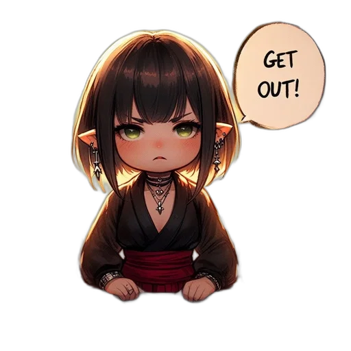 staff, anime, pixel art, cartoon, concept art, dark, chibi-styled, figure transparent PNG cut-out