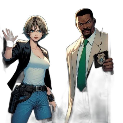 jacket, staff, comic book art, concept art, cartoon, anime, earth tones, monochrome transparent PNG cut-out