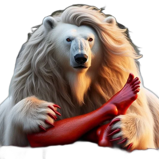 animal, staff, creature, fantasy art, concept art, photorealistic, 3d render, red transparent PNG cut-out