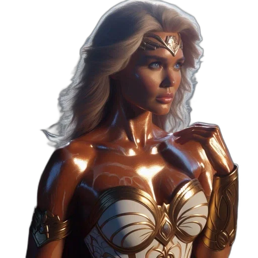jewelry, comic book art, concept art, 3d render, photorealistic, woman, long, wavy transparent PNG cut-out