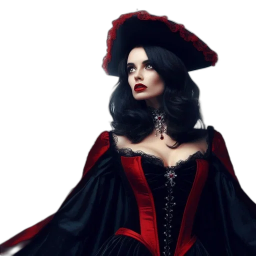 dress, crown, hat, fantasy art, photorealistic, concept art, comic book art, dark transparent PNG cut-out